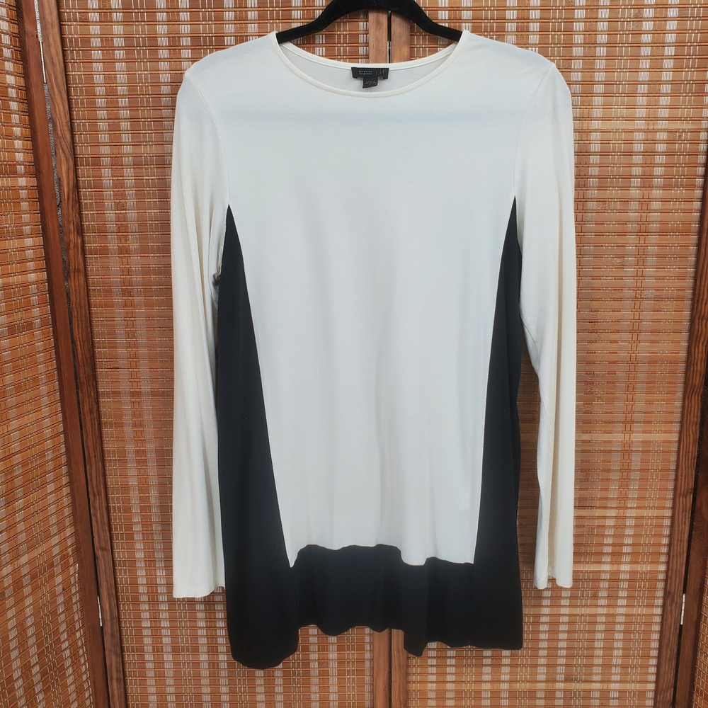 ♡ J. Jill Wearever Collection Jersey Knit Tunic Size Small White and Black